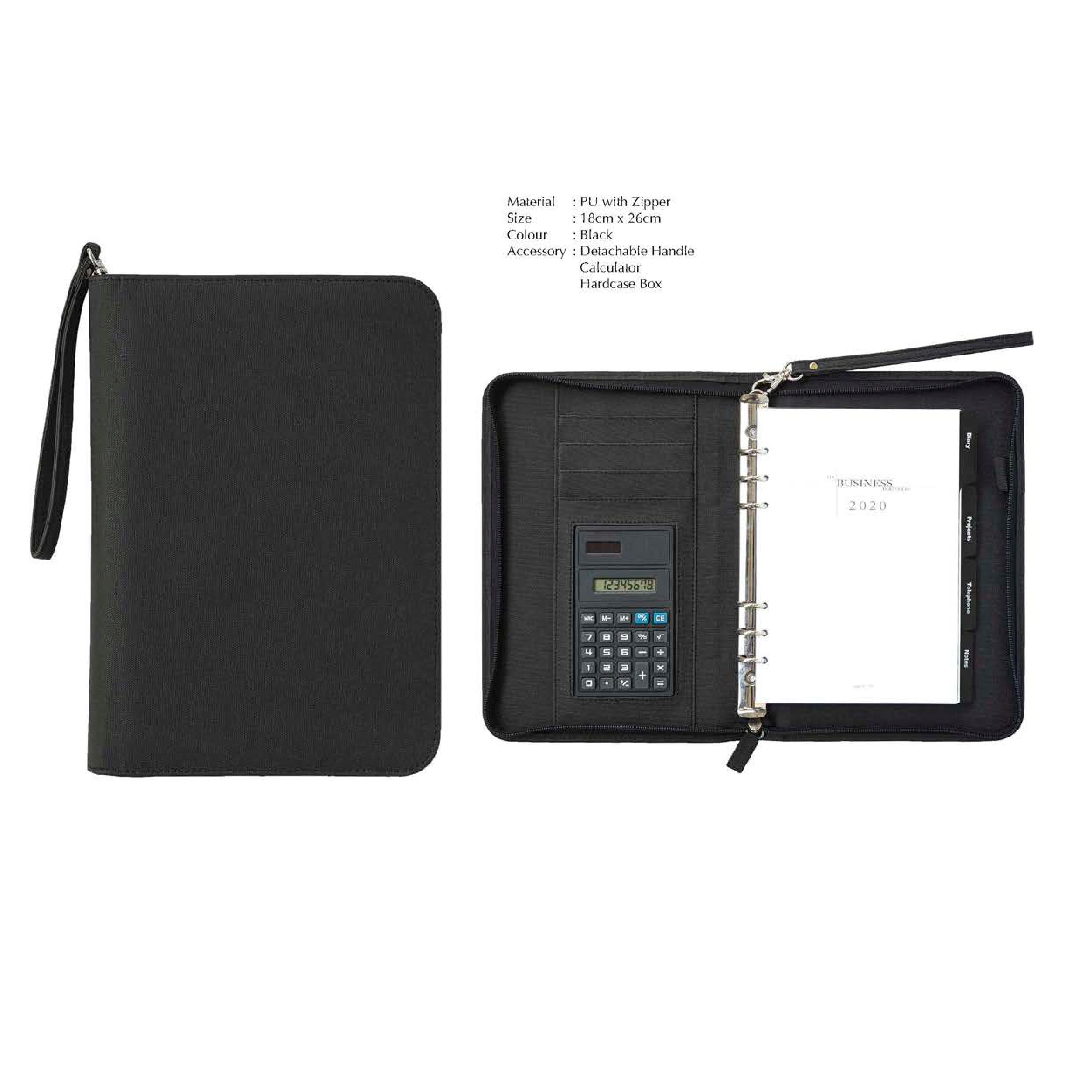 Professional Business Portfolio with Zipper