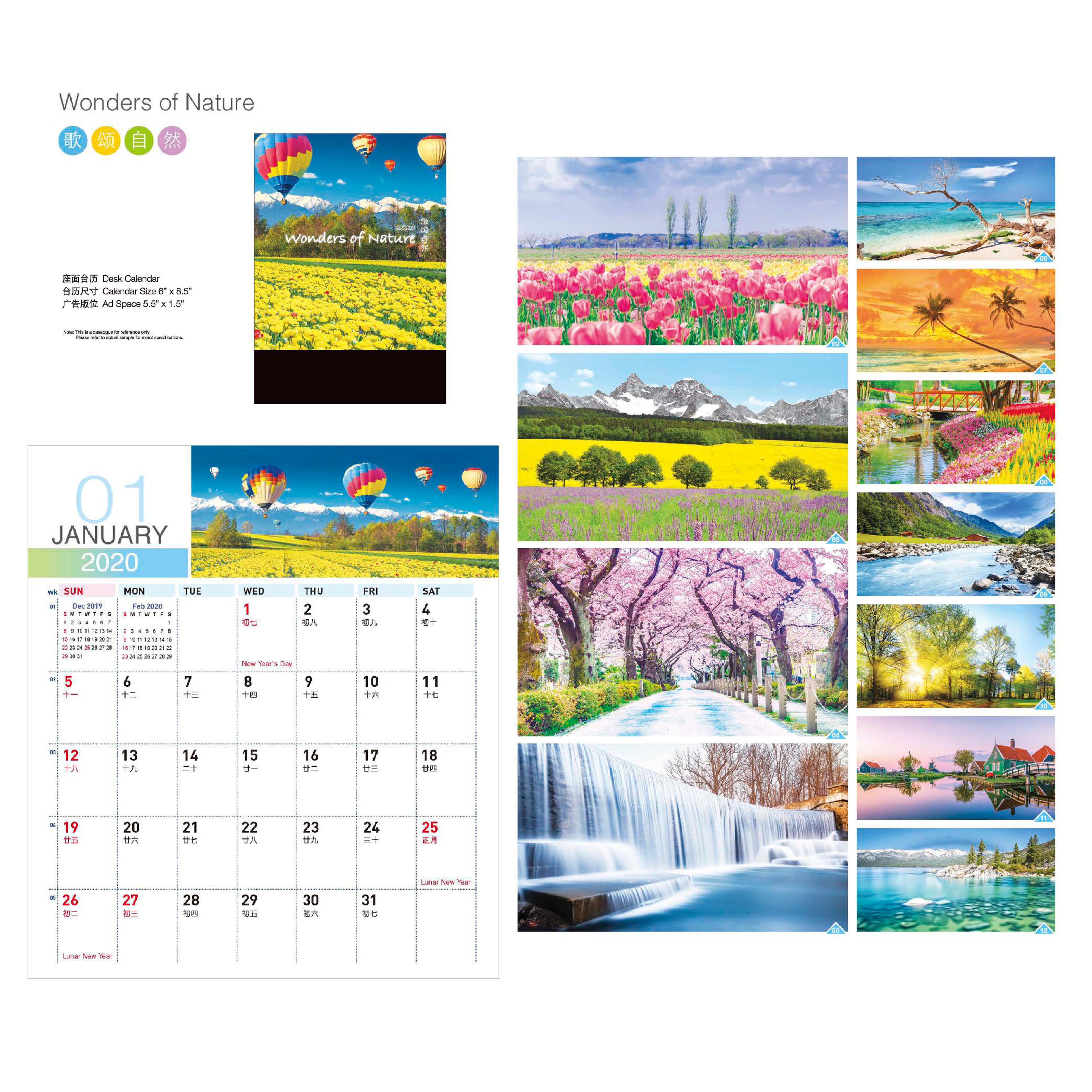 7 Sheets Desk Calendar (Wonders of Nature)