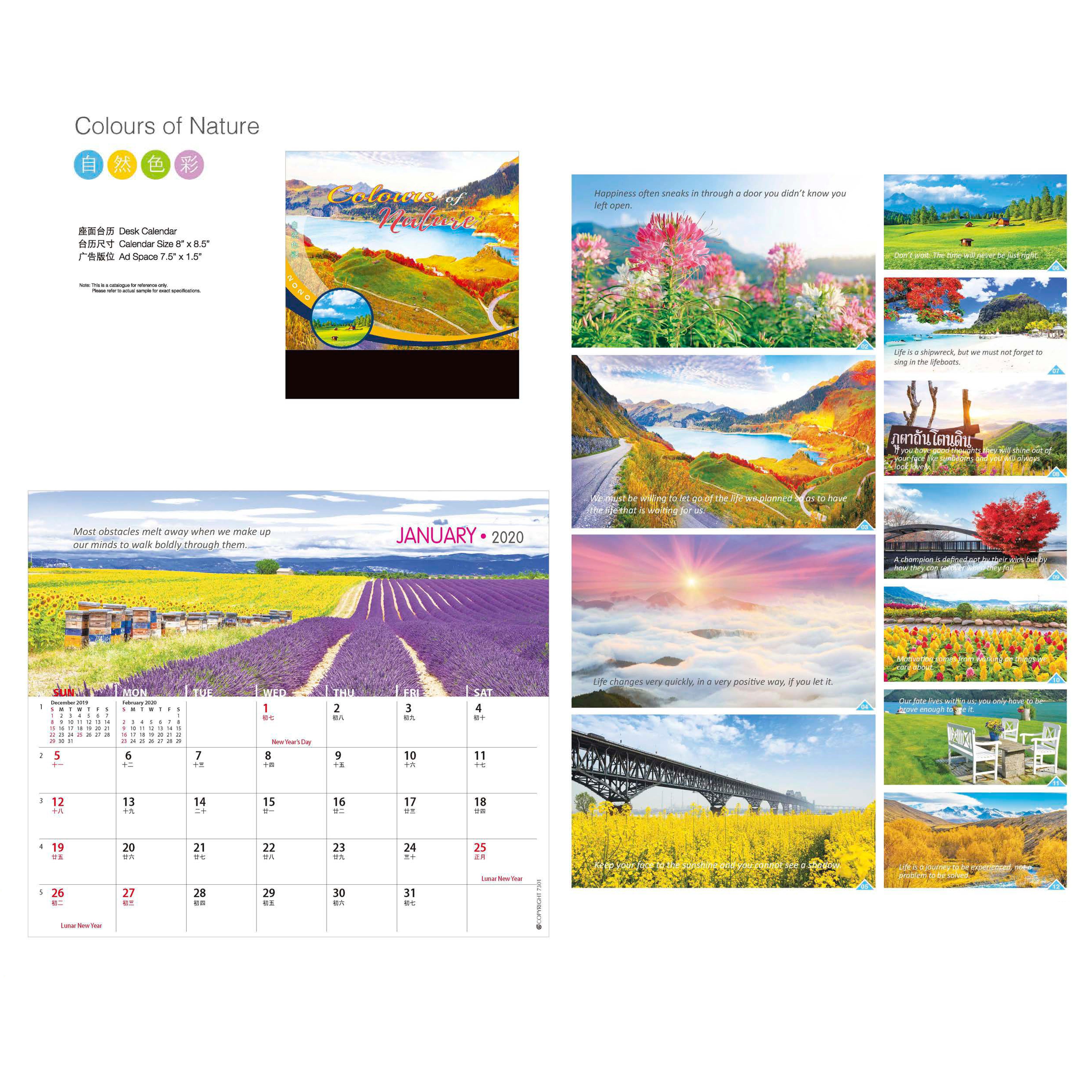 Colours of Nature Desk Calendar