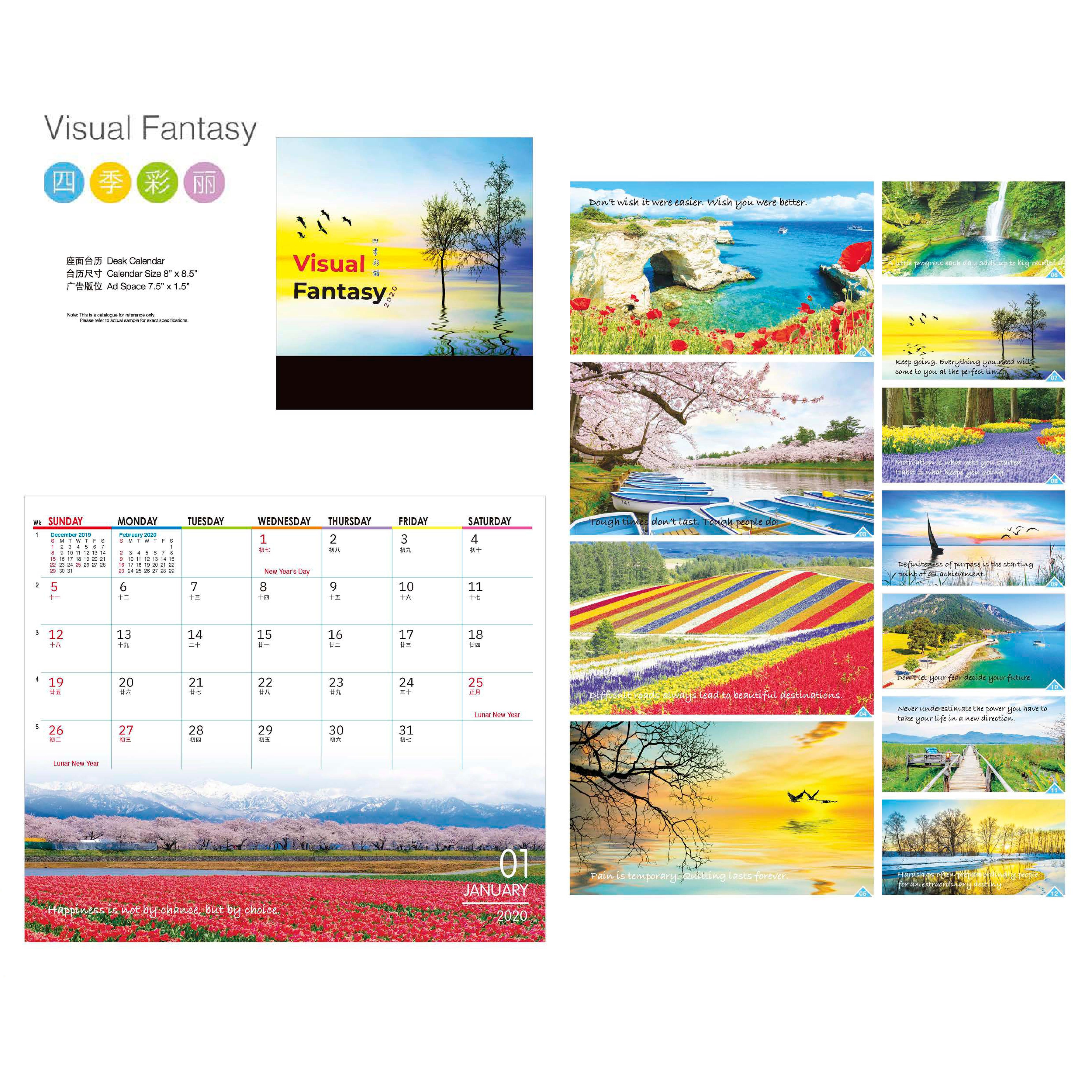 Visual Fantasy Desk Calendar