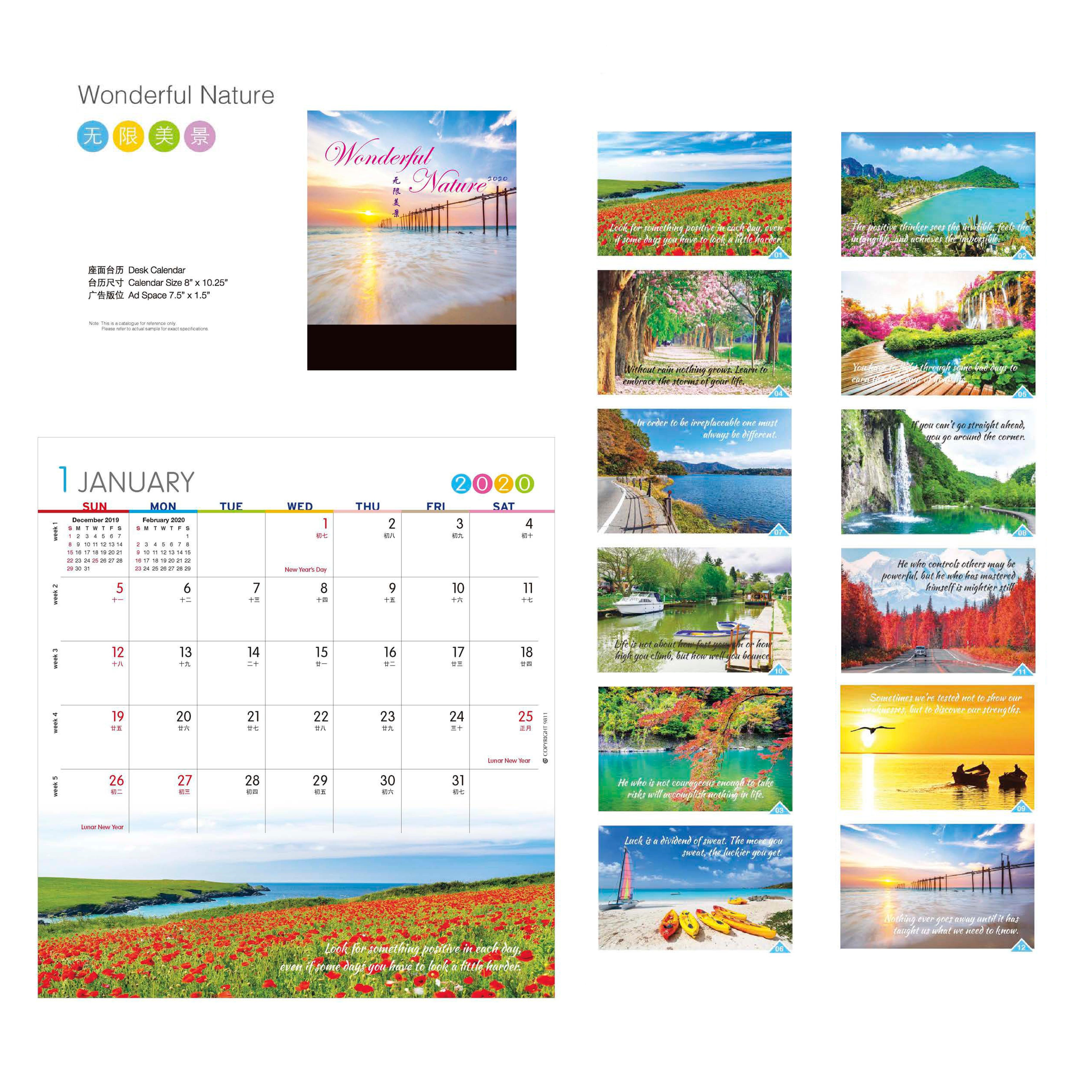 Wonderful Nature Desk Calendar