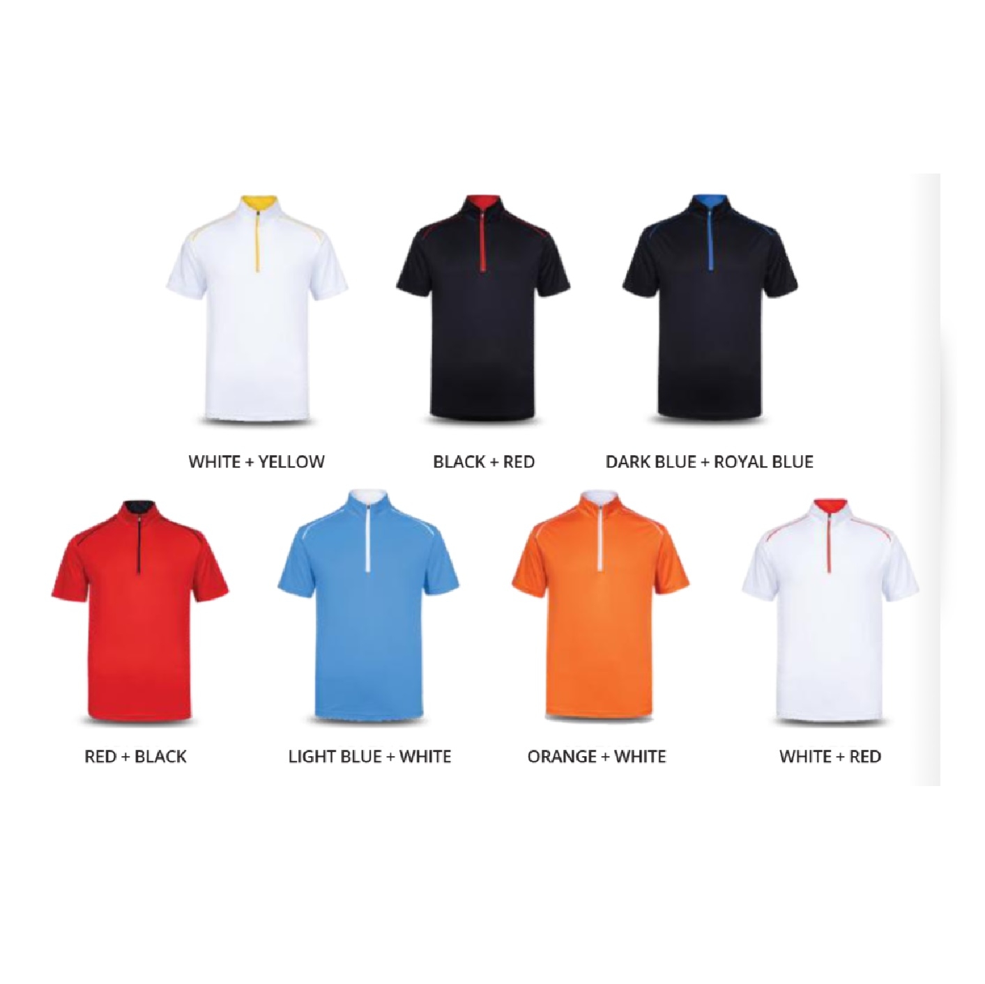 Zip Up Collar Polo T-Shirt (Unisex)