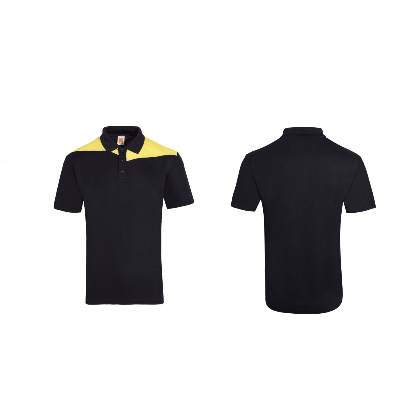 Unisex Microfibre Cut & Sew Color Black Short Sleeve Polo Shirt