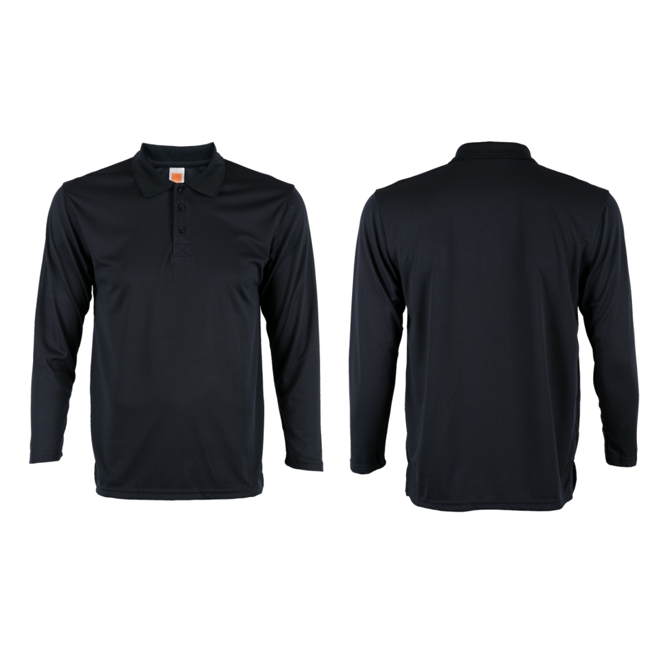 Unisex Microfibre Eyelet Long Sleeve Polo Shirt
