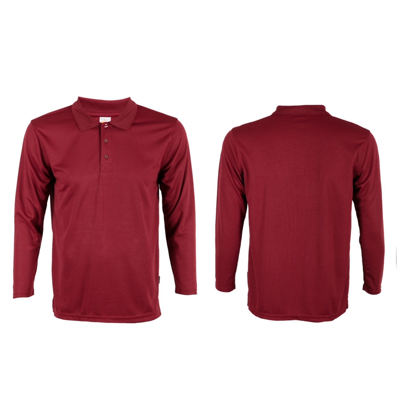 Unisex Microfibre Eyelet Long Sleeve Polo Shirt