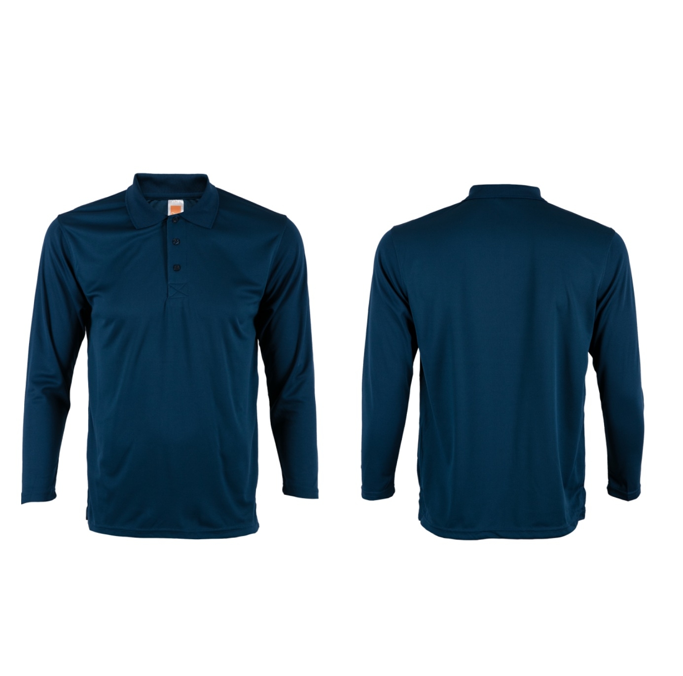 Unisex Microfibre Eyelet Long Sleeve Polo Shirt