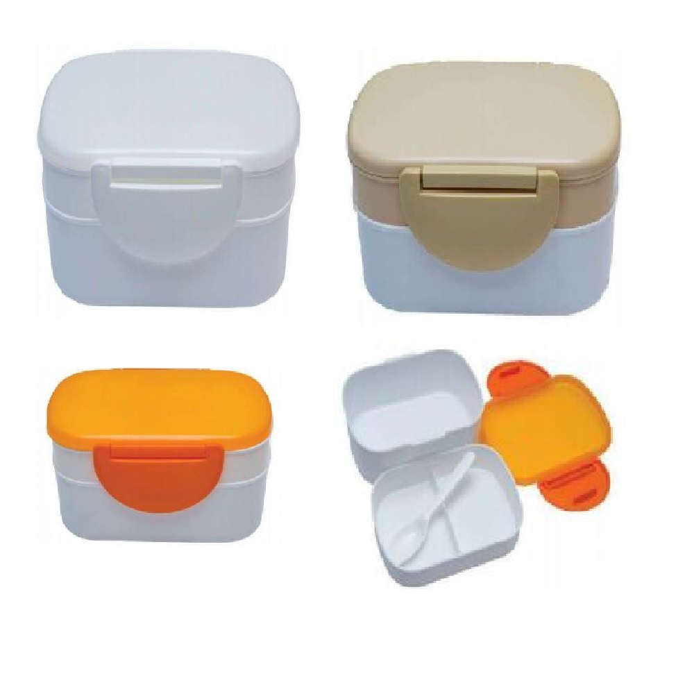 2 Tier PP Lunch Box with Spoon