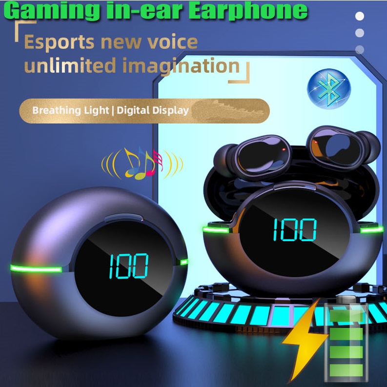 LED Ring Light Earphone w/Power Display