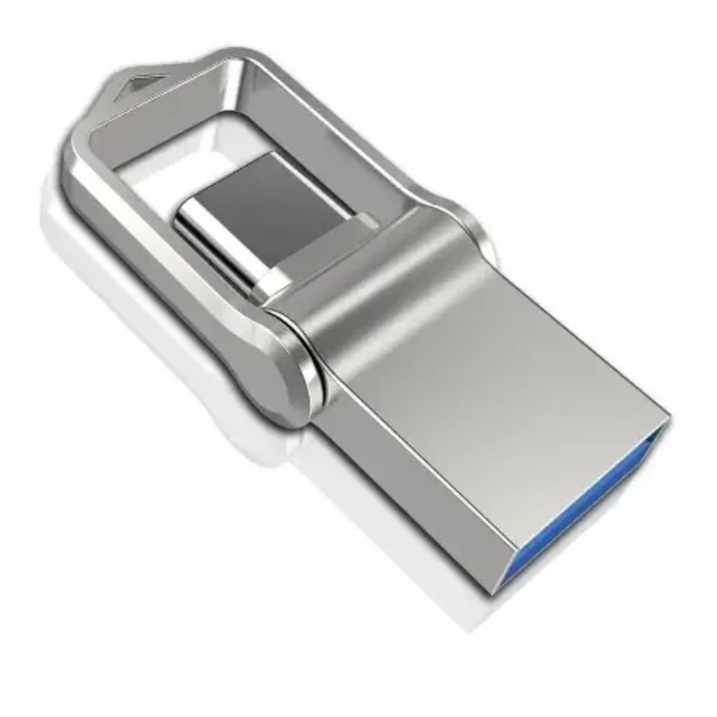 Swivel Mini Metal USB-C Flash Drive, 16GB