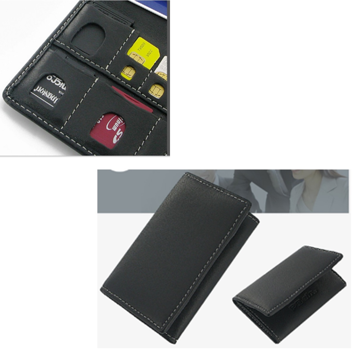 PU Card Wallet with SIM/SD card slot
