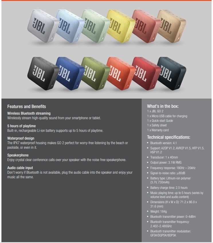 GO2 Portable Bluetooth Speaker