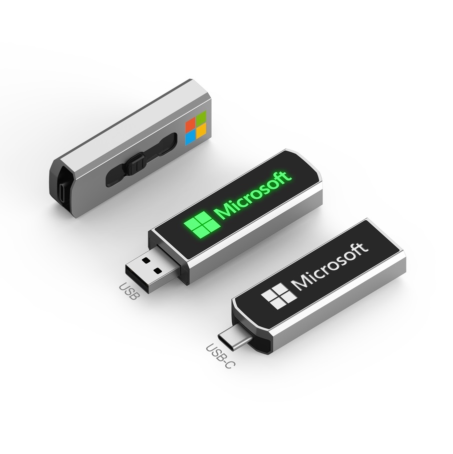 Metal slide Type-C LED USB, 16GB