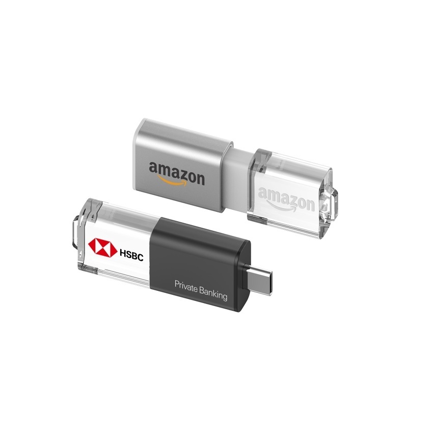Slide acrylic LED Type-C USB, 16GB