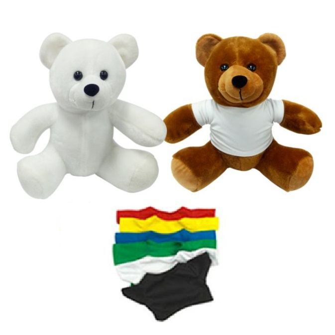 Teddy Bear (23cm)  with Round Neck Tee