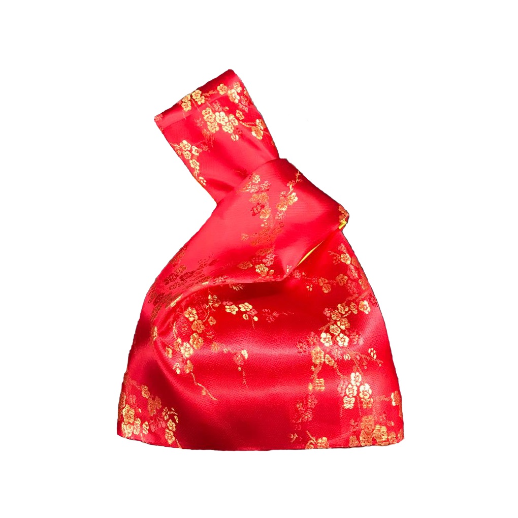 Brocade Silk Mandarin Orange Carrier Bag