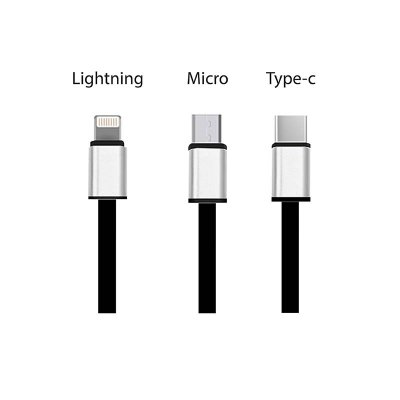 3 in 1 Cable With Lightning, Micro & Type C