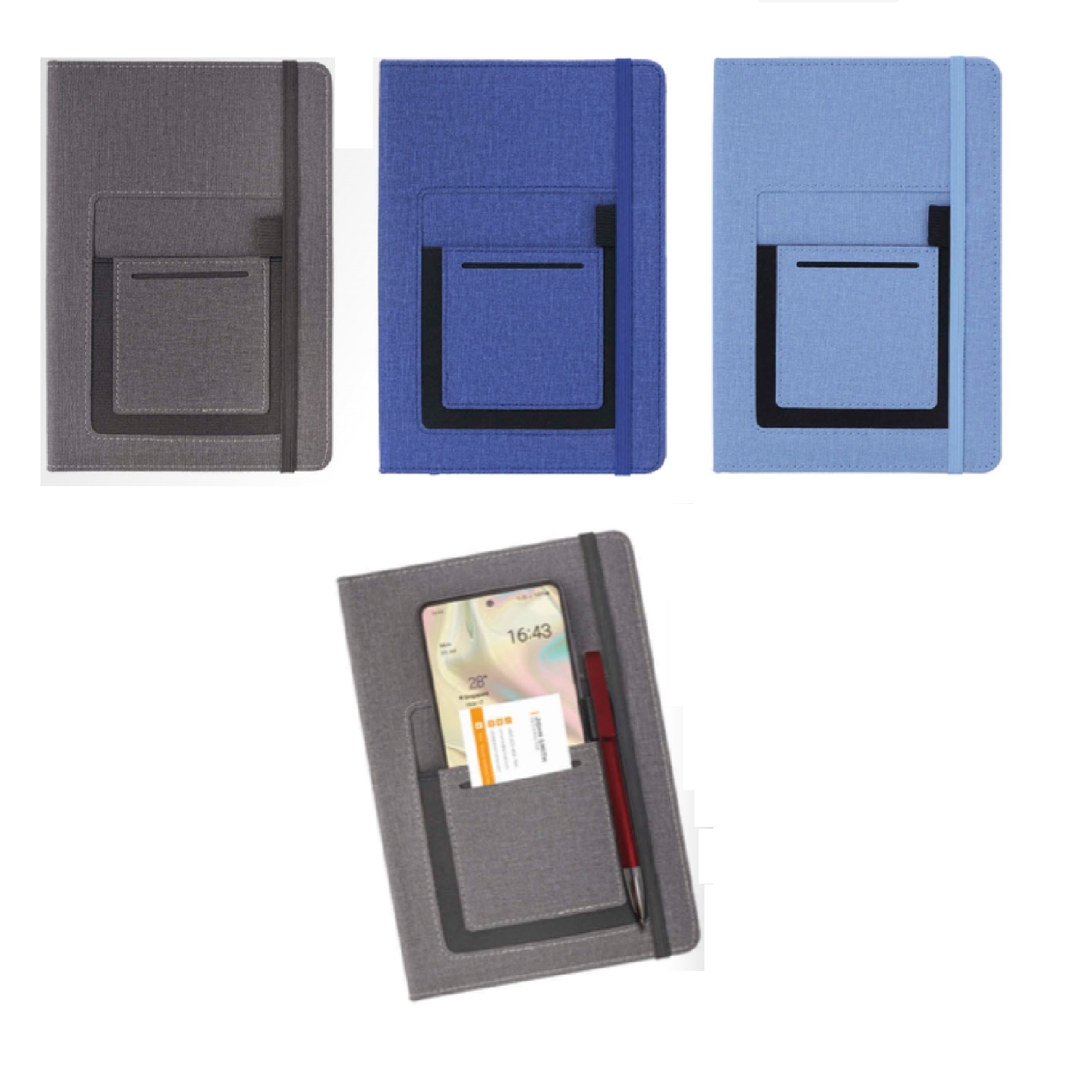 Moto Notebook PU Cover with Pocket (M5)