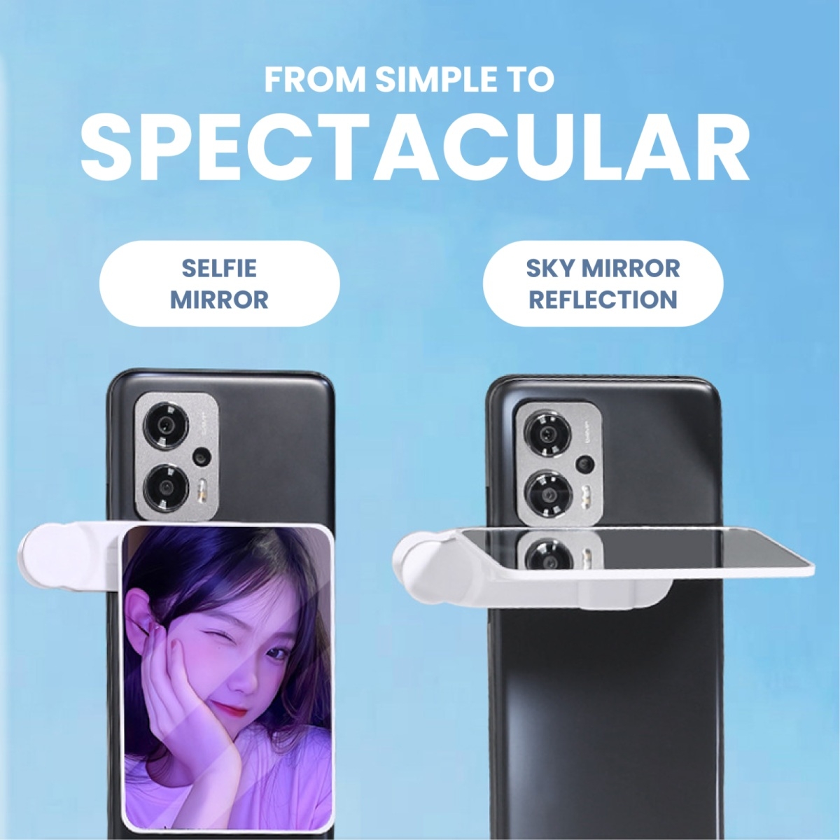 Selfie Reflection Mirror Clip Adjustable (02)