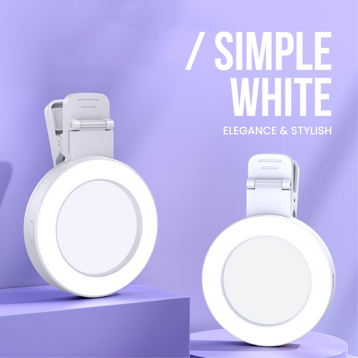 Selfie Rear Mirror Clip with LED Light (03)