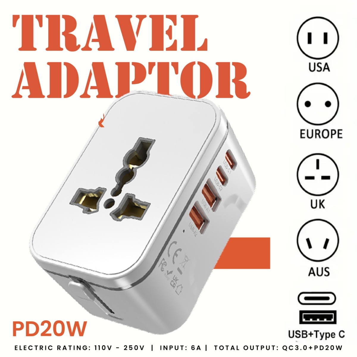 Adaptor 2 Type-C ports with PD (806Q)