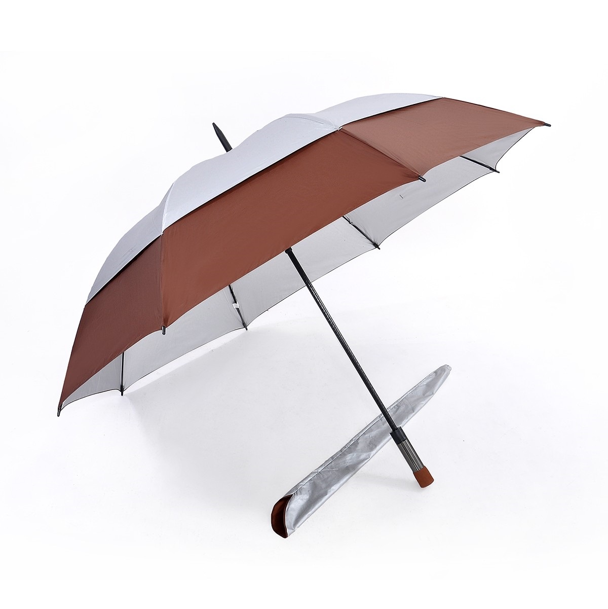 Double Tiered with Auto Open, Windproof Golf Umbrella