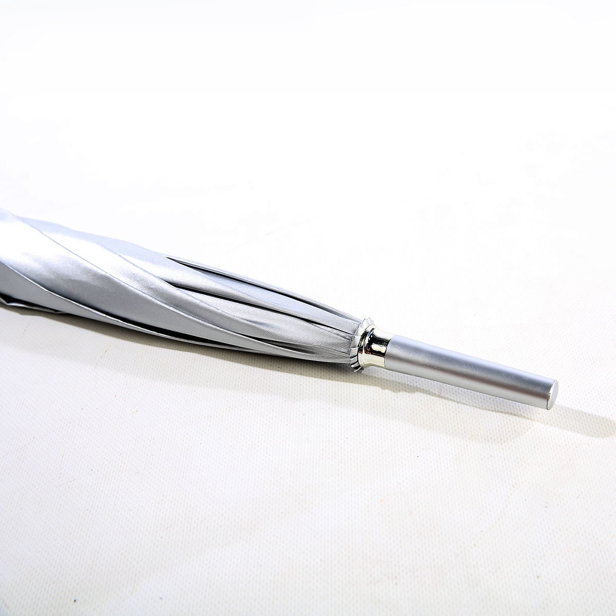 Long Umbrella with Silver Curve Handle